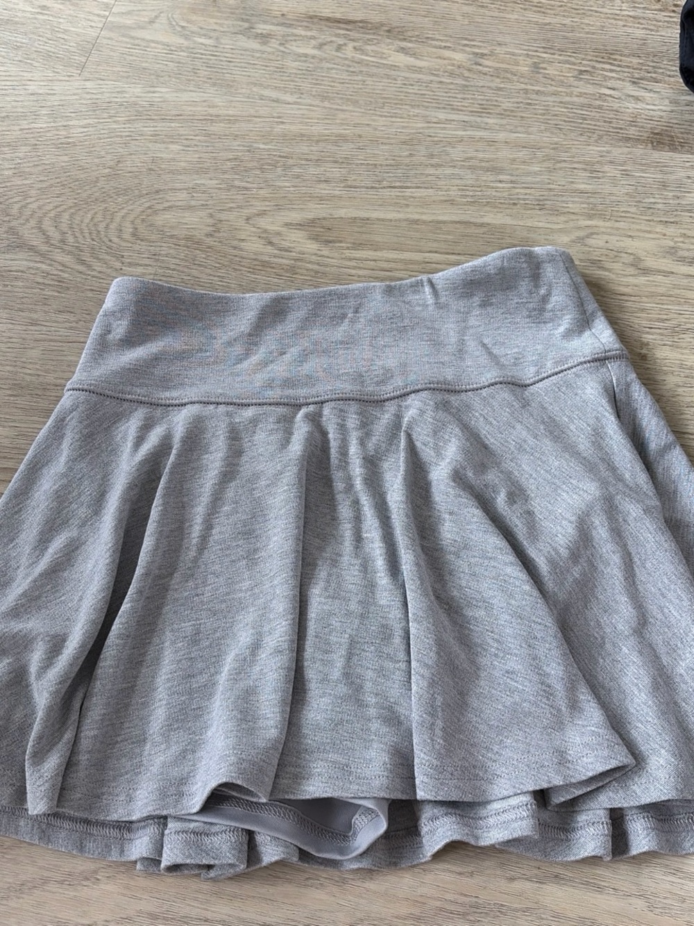 Hollister Light Gray Skater Skirt with Built-In Shorts